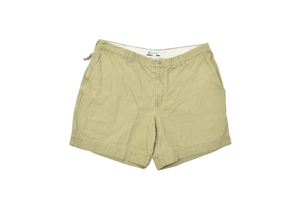 Columbia Men's Size 42 Tan Cotton Canvas Hiking Utility Shorts 8 Inch Inseam AM4